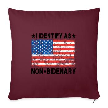 Je m’identifie comme non-Bidenary - 2024 - Housse de coussin décorative 45 x 45 cm - bordeaux - Devant