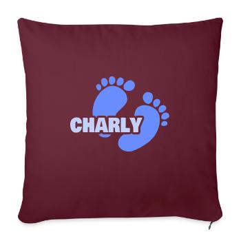 Geburt Charly - Sofakissenbezug 45 x 45 cm - Burgunderrot - Vorne