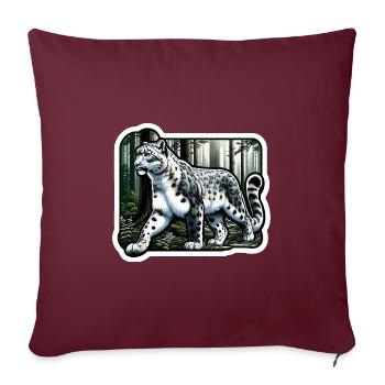 Léopard des neiges Léopard blanc Léopard - Housse de coussin décorative 45 x 45 cm - bordeaux - Devant
