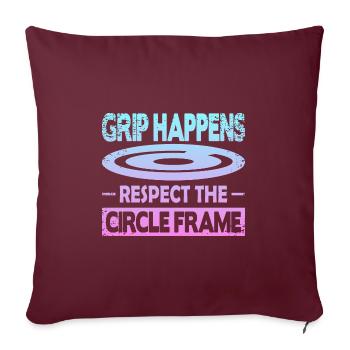 Grip Happens Respectez le cadre circulaire - Housse de coussin décorative 45 x 45 cm - bordeaux - Devant