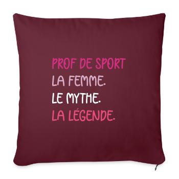 prof de sport - Housse de coussin décorative 45 x 45 cm - bordeaux - Devant
