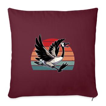 Lustige kanadische Gans - Sofakissenbezug 45 x 45 cm - Burgunderrot - Vorne
