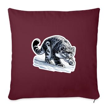 Léopard des neiges Léopard blanc Léopard - Housse de coussin décorative 45 x 45 cm - bordeaux - Devant