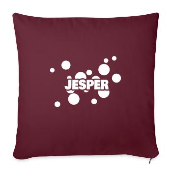 Jesper comme prénom - Housse de coussin décorative 45 x 45 cm - bordeaux - Devant
