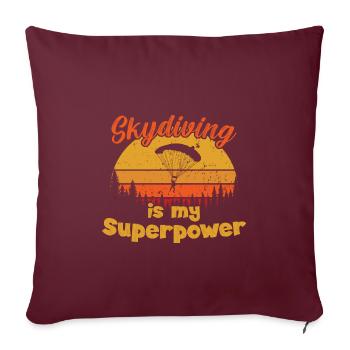 Le parachutisme est mon superpouvoir / Fallschirmspringen - Housse de coussin décorative 45 x 45 cm - bordeaux - Devant