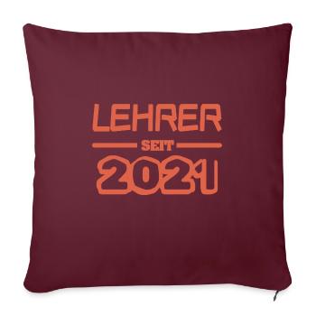 Jahr 2021 - Sofakissenbezug 45 x 45 cm - Burgunderrot - Vorne