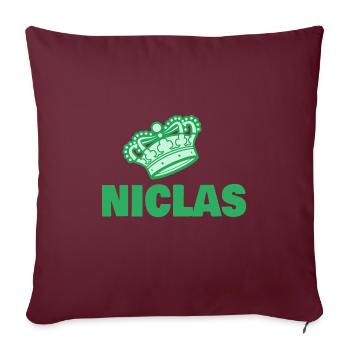 Geschenk für Niclas - Sofakissenbezug 45 x 45 cm - Burgunderrot - Vorne