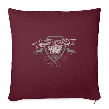 Cheval 1955 - Housse de coussin décorative 45 x 45 cm - bordeaux - Devant