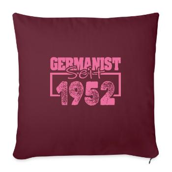 Germaniste 1952 - Housse de coussin décorative 45 x 45 cm - bordeaux - Devant