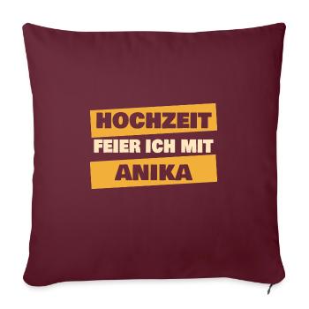 Anika en enterrement de vie de garçon - Housse de coussin décorative 45 x 45 cm - bordeaux - Devant