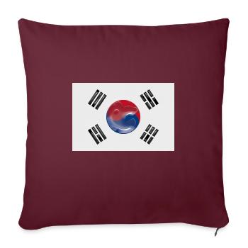 Corée du Sud - Housse de coussin décorative 45 x 45 cm - bordeaux - Devant