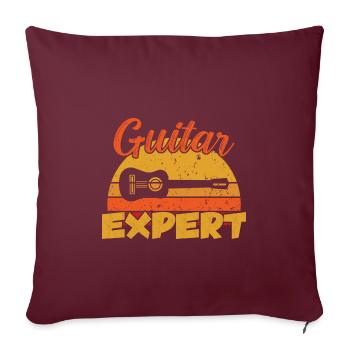 Expert Guitare / Gitarre - Housse de coussin décorative 45 x 45 cm - bordeaux - Devant