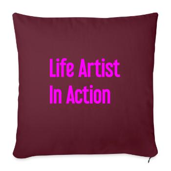 Artistes de la vie en action - Housse de coussin décorative 45 x 45 cm - bordeaux - Devant