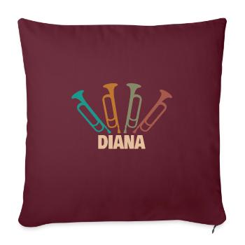 Cadeau pour Diana - Housse de coussin décorative 45 x 45 cm - bordeaux - Devant