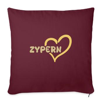 Cadeau pour Chypre - Housse de coussin décorative 45 x 45 cm - bordeaux - Devant