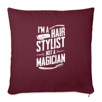 Barbier salon de coiffure barbier barbe coiffeur - Housse de coussin décorative 45 x 45 cm - bordeaux - Devant
