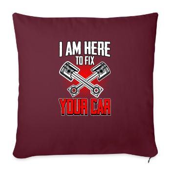 Garage de voiture tournevis mécanicien automobile tuning amateur - Housse de coussin décorative 45 x 45 cm - bordeaux - Devant