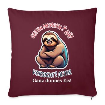 Bonjour? Hein! Méfiez-vous de la vieille glace très fine - Housse de coussin décorative 45 x 45 cm - bordeaux - Devant