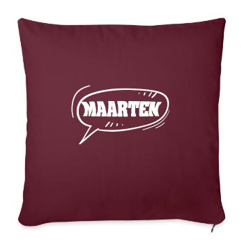 Prénom Maarten - Housse de coussin décorative 45 x 45 cm - bordeaux - Devant