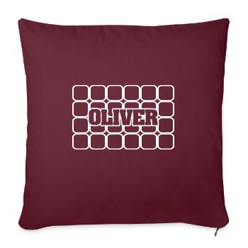 Nom d’homme Oliver - Housse de coussin décorative 45 x 45 cm - bordeaux - Devant