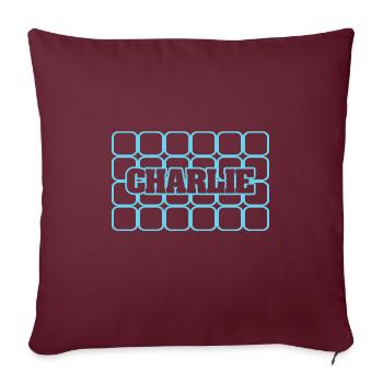 Nom de l’homme Charlie - Housse de coussin décorative 45 x 45 cm - bordeaux - Devant