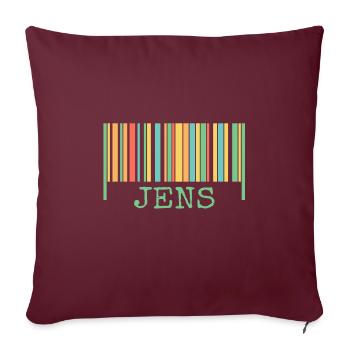 Code à barres Jens - Housse de coussin décorative 45 x 45 cm - bordeaux - Devant