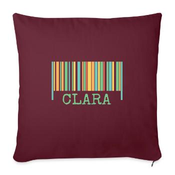 Cadeau pour Clara - Housse de coussin décorative 45 x 45 cm - bordeaux - Devant