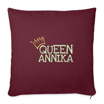 Annika comme prénom - Housse de coussin décorative 45 x 45 cm - bordeaux - Devant