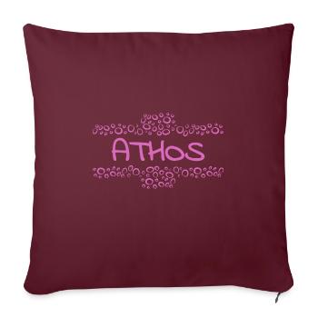Athos als Vorname - Sofakissenbezug 45 x 45 cm - Burgunderrot - Vorne