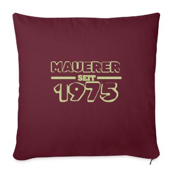 Maître maçon 1975 - Housse de coussin décorative 45 x 45 cm - bordeaux - Devant