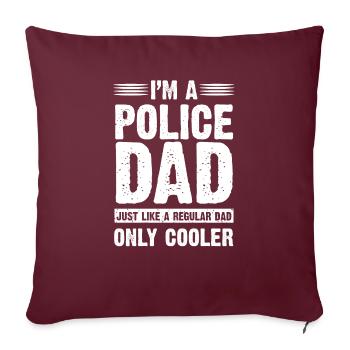 Cooler Polizei Papa Geschenk - Sofakissenbezug 45 x 45 cm - Burgunderrot - Vorne
