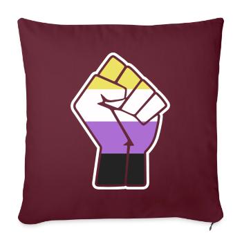Nichtbinärer Stolz Faustdesign für Equality - Sofakissenbezug 45 x 45 cm - Burgunderrot - Vorne