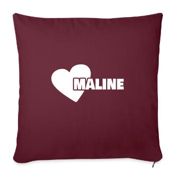 Naissance pour Maline Prénom Né - Housse de coussin décorative 45 x 45 cm - bordeaux - Devant