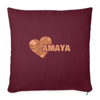 Cœur Amaya - Housse de coussin décorative 45 x 45 cm - bordeaux - Devant