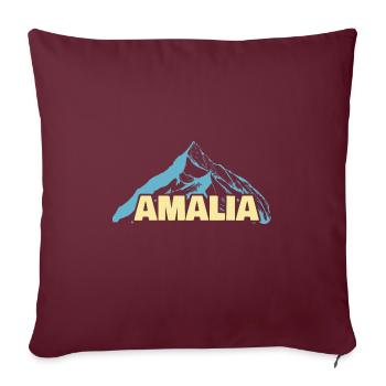 Amalia als Frauenname - Sofakissenbezug 45 x 45 cm - Burgunderrot - Vorne