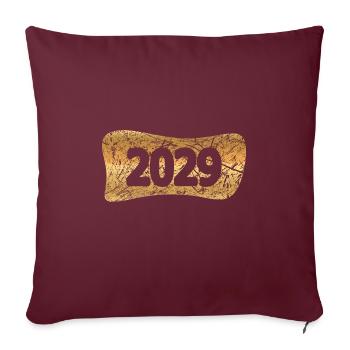 Métal précieux 2029 - Housse de coussin décorative 45 x 45 cm - bordeaux - Devant