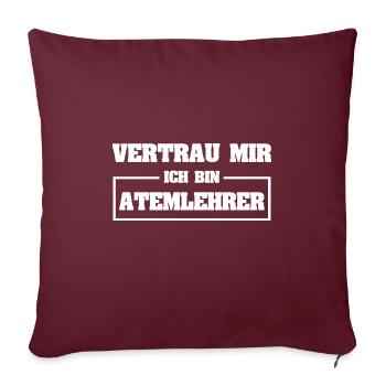 Instructeur de respiration aussi drôle - Housse de coussin décorative 45 x 45 cm - bordeaux - Devant