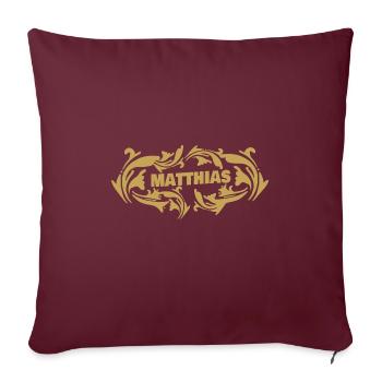 Matthias comme nom - Housse de coussin décorative 45 x 45 cm - bordeaux - Devant