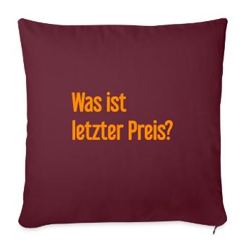 Qu’est-ce que le dernier prix ? - Housse de coussin décorative 45 x 45 cm - bordeaux - Devant