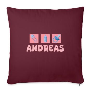 Sucette Andreas - Housse de coussin décorative 45 x 45 cm - bordeaux - Devant