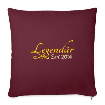 Né en 2014 - Housse de coussin décorative 45 x 45 cm - bordeaux - Devant