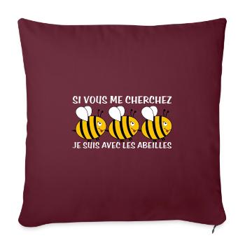 Cadeau agriculteur éleveur de abeilles - Housse de coussin décorative 45 x 45 cm - bordeaux - Devant