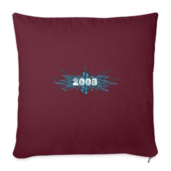 Né en 2008 - Housse de coussin décorative 45 x 45 cm - bordeaux - Devant