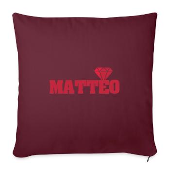 Idée cadeau Matteo - Housse de coussin décorative 45 x 45 cm - bordeaux - Devant
