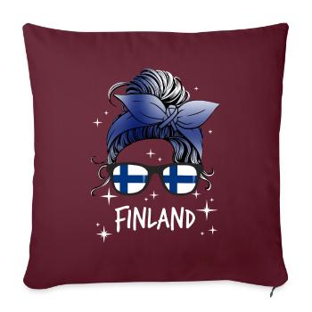 Finlande - Housse de coussin décorative 45 x 45 cm - bordeaux - Devant