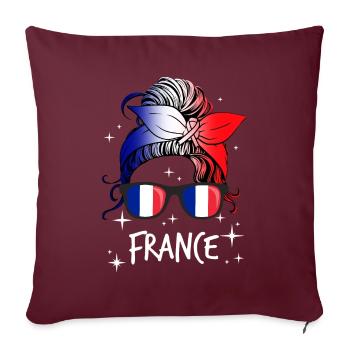 France - Housse de coussin décorative 45 x 45 cm - bordeaux - Devant