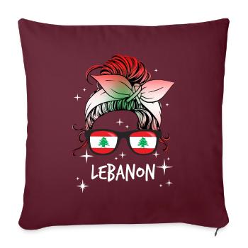 Libanon - Sofakissenbezug 45 x 45 cm - Burgunderrot - Vorne