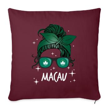 Macao - Housse de coussin décorative 45 x 45 cm - bordeaux - Devant