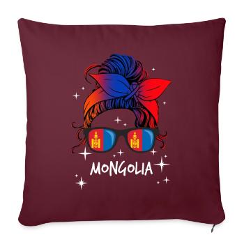 Mongolei - Sofakissenbezug 45 x 45 cm - Burgunderrot - Vorne