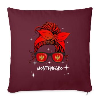 Monténégro - Housse de coussin décorative 45 x 45 cm - bordeaux - Devant